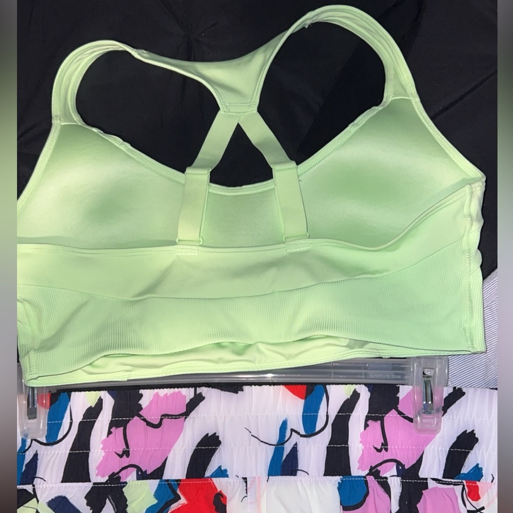 Running shorts and bra